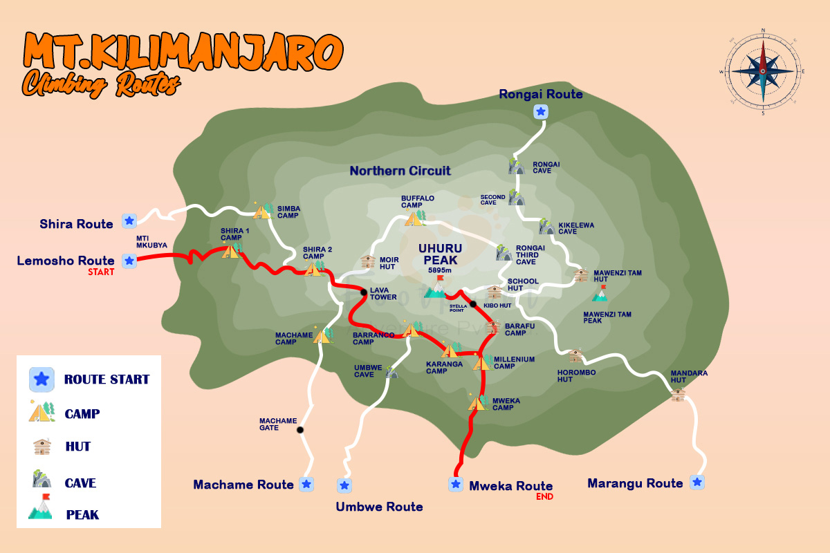 Marangu Route Map